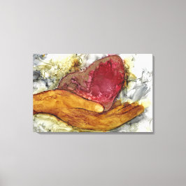 Hand und Herz mit Liebe gerahmt verpackt Leinwanddruck