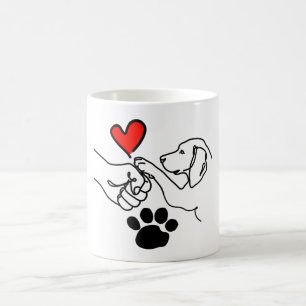 Hand- und Pfoten-Herz-Tasse - Süße Hundemutter-Tas Kaffeetasse