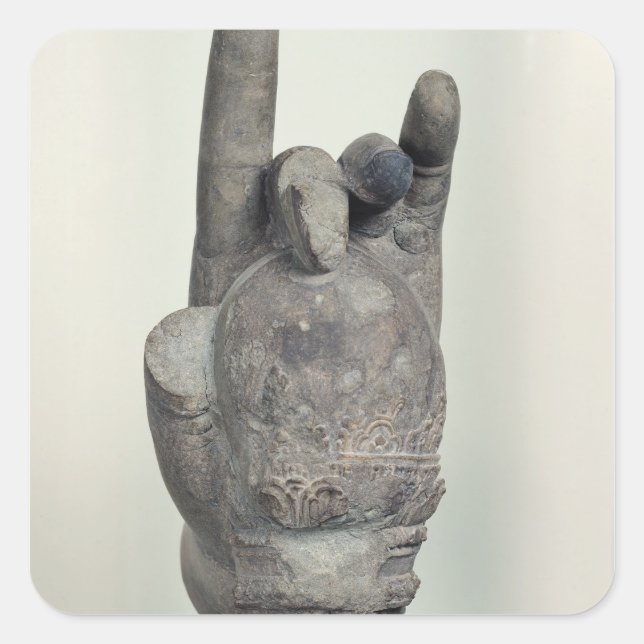 Hand von einer kolossalen Statue Shiva, aus Koh Quadratischer Aufkleber (Vorderseite)