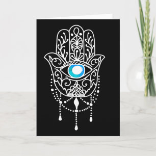 Hand von Hamsa Böser Blick Namaste Yoga Meditation Karte