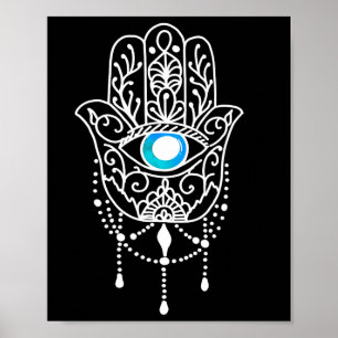 Hand von Hamsa Böser Blick Namaste Yoga Meditation Poster