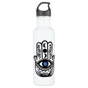 Hand von Hamsa Fatima Evil Eye Edelstahlflasche