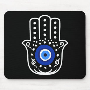 Hand von Hamsa Fatima Türkischer Tigerauge Böser S Mousepad