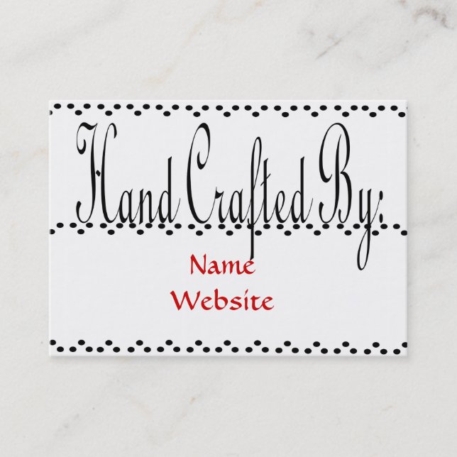 Hand vorbei in Handarbeit gemacht: Visitenkarten Visitenkarte (Vorderseite)