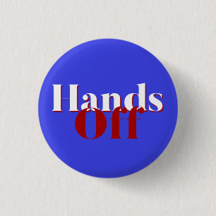 Hand weg Demokratie und Rechtsstaatlichkeit blau Button