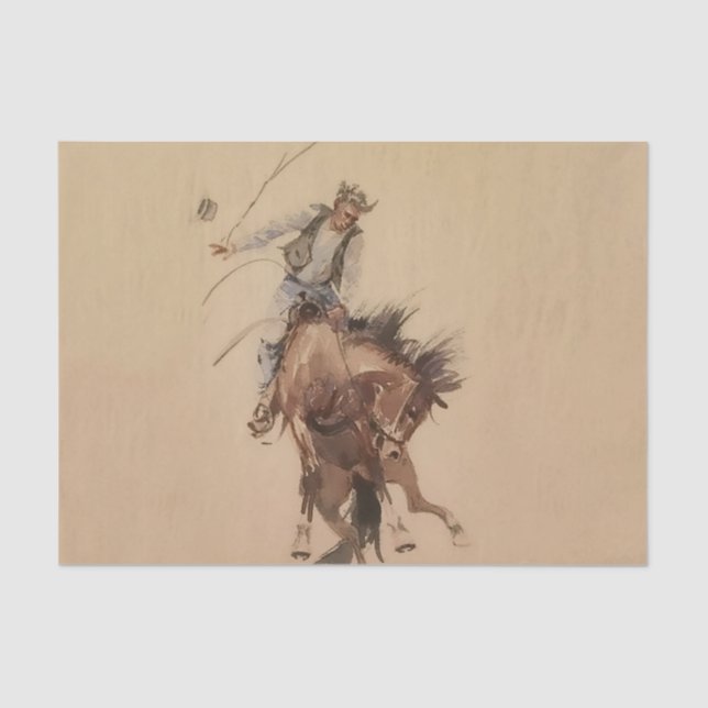 Hand-Whipping a Bronc von Edward Borein Seidenpapier (Vorderseite)
