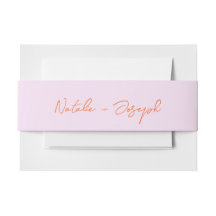 Hand Written Orange Pink Whimsical Wedding Fun