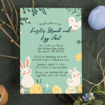 Hand zeichn Brunch und Ostereier Jagd