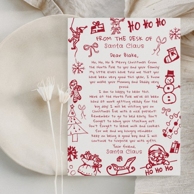 Hand Zeichn Doodle Brief vom Weihnachtsmann Einladung (Von Creator hochgeladen)