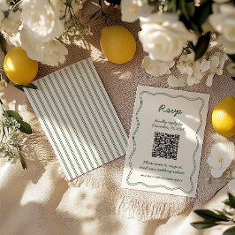 Hand Zeichn RSVP-Karte für das Retro-Green-Handwri RSVP Karte