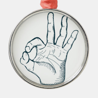 Hand zeichnen Vintages okay Zeichen der Skizze Ornament Aus Metall