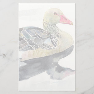 Hand zeichnen Watercolor-Vogel, Ente Briefpapier