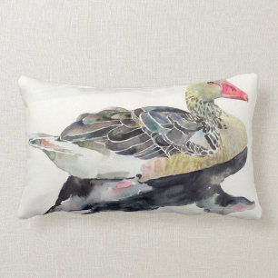 Hand zeichnen Watercolor-Vogel, Ente Lendenkissen