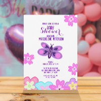 Hand Zeichnend Blume & Butterfly Babydusche