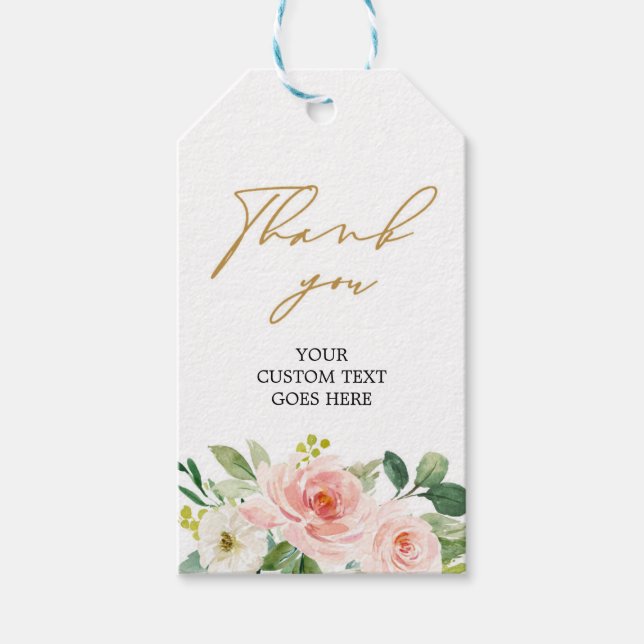 Hand zeichnend bohrosa blütenrosa Brautparty Geschenkanhänger (Vorderseite)