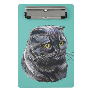 Hand zeichnend lustige, flauschig schwarze Schlang Mini Klemmbrett