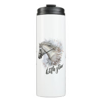 Hand zeichnend Pferd mit Pflanze Kaffee Tasse