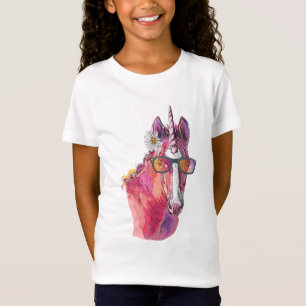Hand zeichnend rosa Einhorn T-Shirt