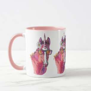 Hand zeichnend Rosa Einhorn-Tasse Tasse