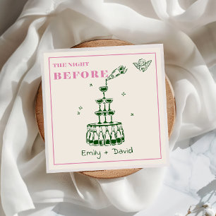 Hand zeichnet die Nacht vor der Hochzeit von Napki Serviette