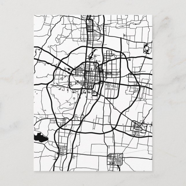 Handan China Stadtplan Postkarte (Vorderseite)