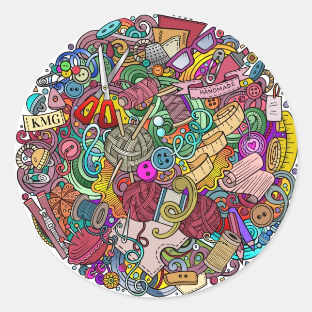 Handarbeit mit Liebe Aufkleber (Vorderseite)