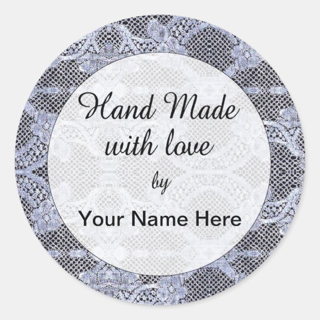 Handarbeit mit Liebe Aufkleber (Vorderseite)