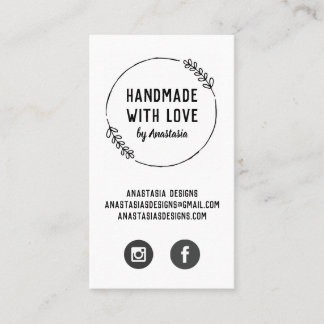 Handarbeit mit Liebe Doodle Wreath Craft Visitenkarte