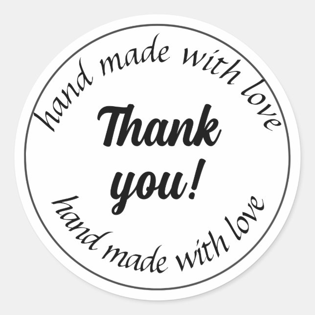 Handarbeit mit Liebe Runder Aufkleber (Vorderseite)
