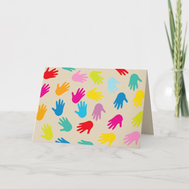 Handauf der ganzen Welt Grußkarte Karte (Vorderseite)