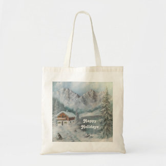 Handbag Ann Hayes Malerei Bayerischer Schneetraum Tragetasche