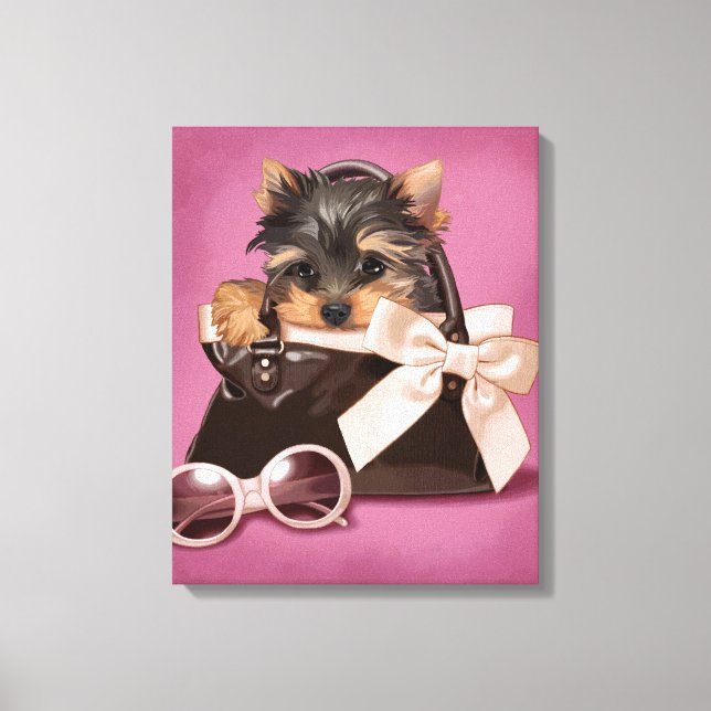 Handbag Yorkie Leinwanddruck (Vorderseite)