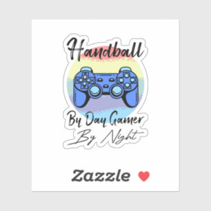Handball bei Tag, Gamer bei Nacht Aufkleber