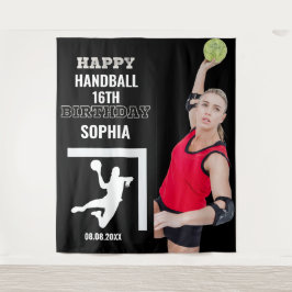 Handball Birthday, Handball Girl Player Backdrops Wandteppich