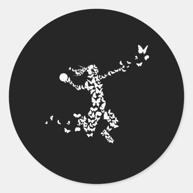 Handball Butterfells Handball Player Runder Aufkleber (Vorderseite)