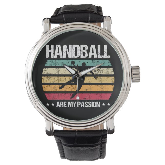 Handball Circle Runner Are my Passion Retro Gift Armbanduhr (Vorderseite)