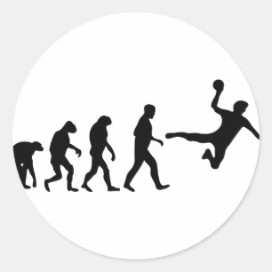 Handball-Evolution Runder Aufkleber