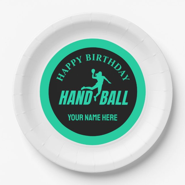 Handball Girl Birthday, Handball Player Gift Pappteller (Vorderseite)
