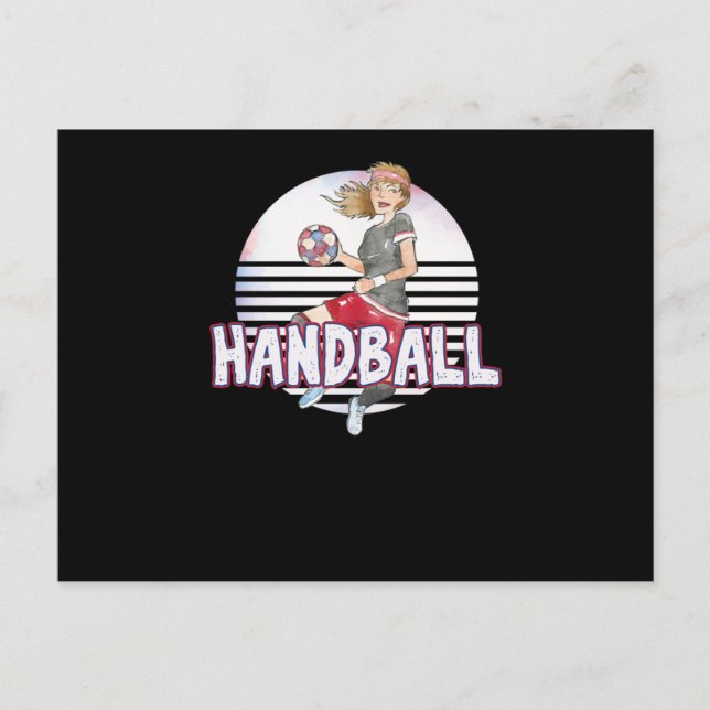 Handball Girl Paint Ball Throwing Team Spuke Postkarte (Vorderseite)