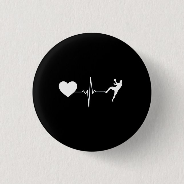 Handball Handball Handball Player Heartbeat Button (Vorderseite)