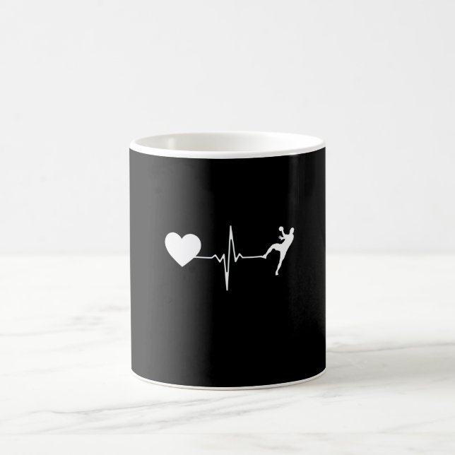 Handball Handball Handball Player Heartbeat Kaffeetasse (Mittel)