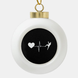 Handball Handball Handball Player Heartbeat Keramik Kugel-Ornament