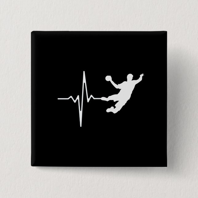 Handball - Handball Player Heartbeat Button (Vorderseite)