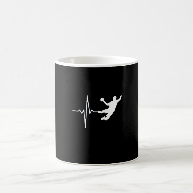 Handball - Handball Player Heartbeat Kaffeetasse (Mittel)