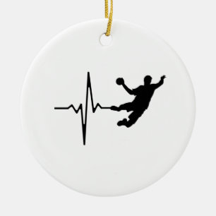 Handball - Handball Player Heartbeat Keramik Ornament