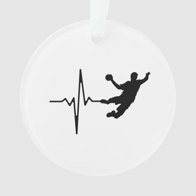Handball - Handball Player Heartbeat Ornament (Vorderseite)