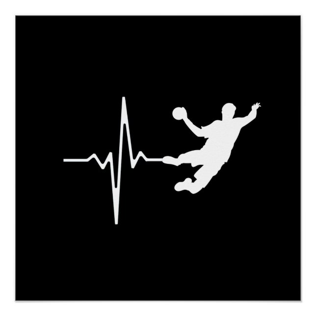 Handball - Handball Player Heartbeat Poster (Vorderseite)
