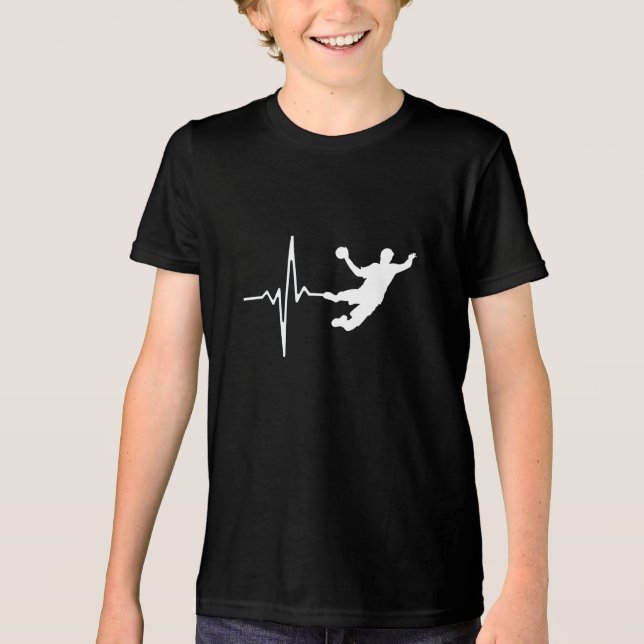 Handball - Handball Player Heartbeat Tri-Blend Shirt (Vorderseite)