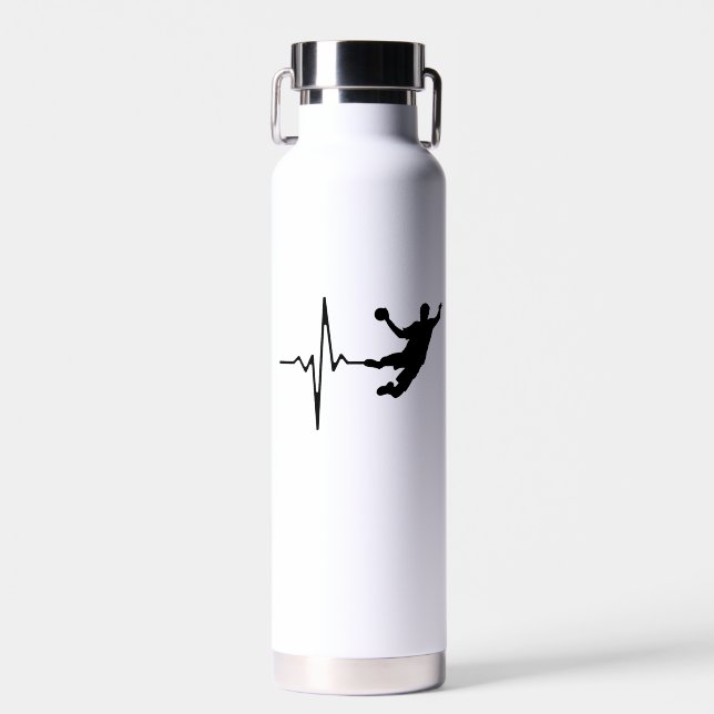 Handball - Handball Player Heartbeat Trinkflasche (Vorne)