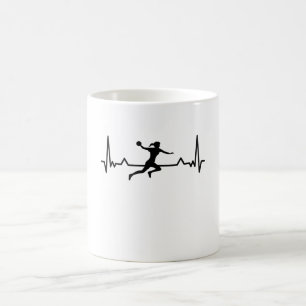 Handball Heartbeat Sportgeschenk Mama Vater Kaffeetasse